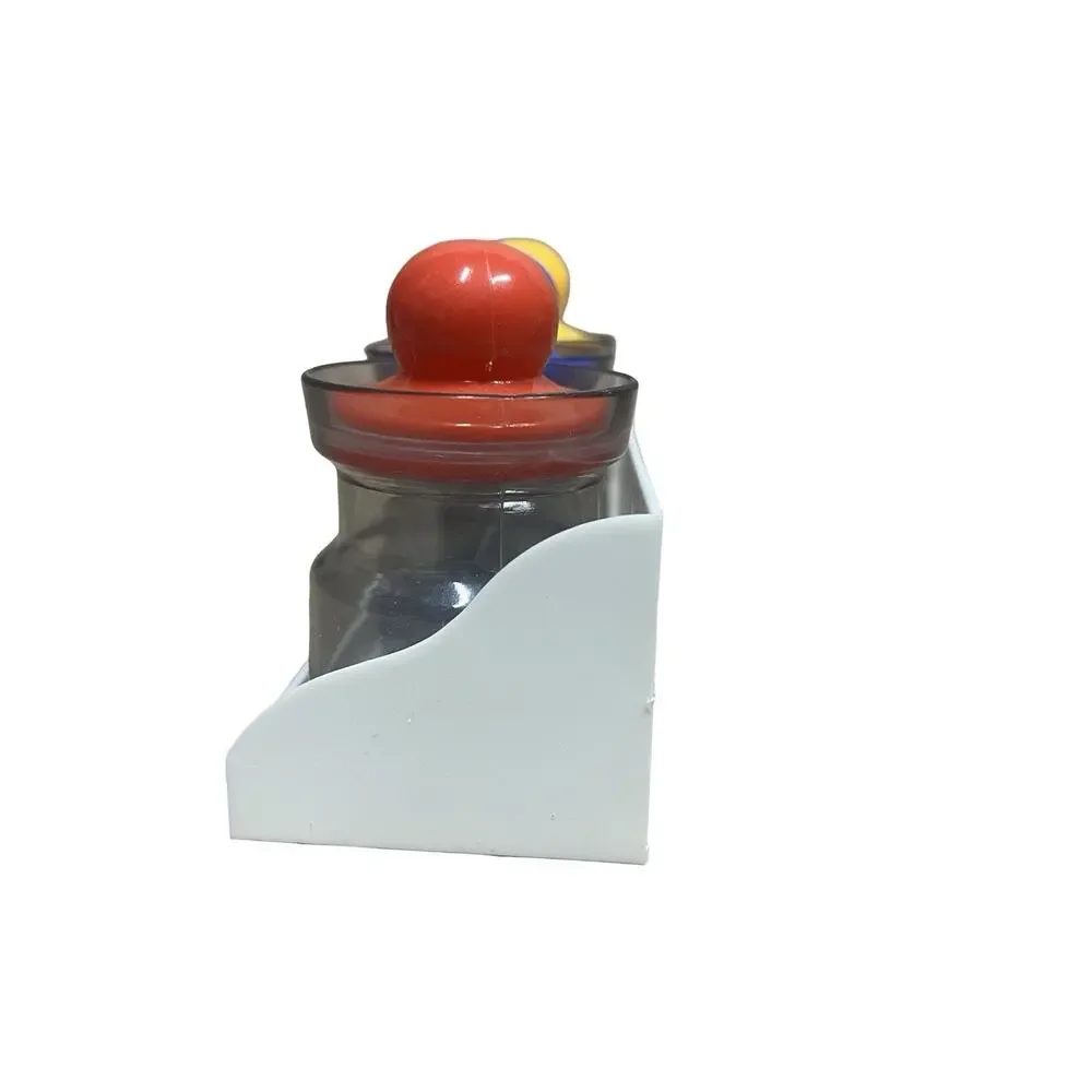 Vintage 70s 80s Retro Small Plastic kitchen Office shelf w/ Jars Containers